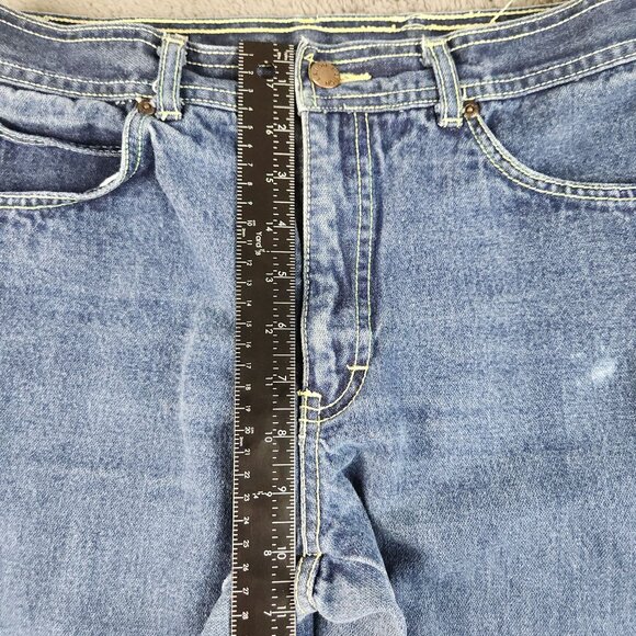 L'Avion Jeans Womens 28x31Blue Vintage Denim Flare Leg 70s Ribcage Jean Western - Picture 5 of 13